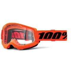 100% Strata 2 Goggle Gözlük - Neon Orange - Clear