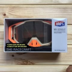 100% Racecraft Goggle Gözlük - Mirror Silver Lens - Sahara