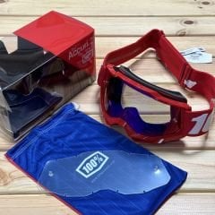 100% Accuri 2 Goggle Gözlük - Mirror Red/Blue Lens - Red