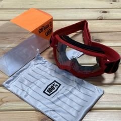 100% Strata 2 Goggle Gözlük - Clear Lens - Red