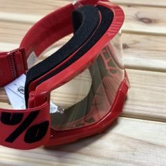 100% Strata 2 Goggle Gözlük - Clear Lens - Red