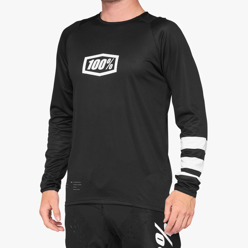 100% R-Core Jersey Uzun Kol Forma - Siyah/Beyaz