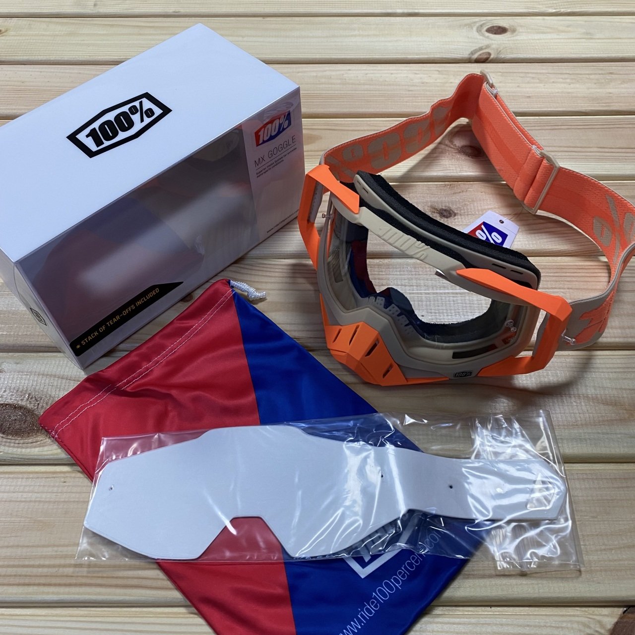 100% Racecraft Goggle Gözlük - Clear - Sahara