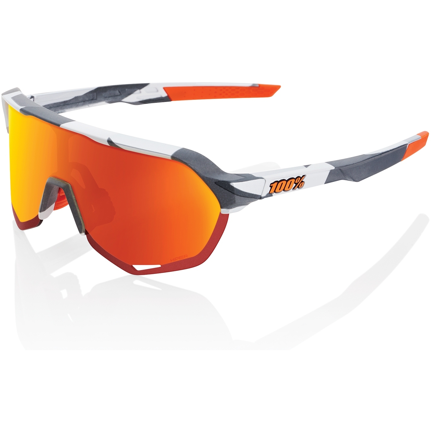 100% S2 Glasses - Soft Tact Grey Camo - HiPER Red Multilayer Mirror | Persimmon